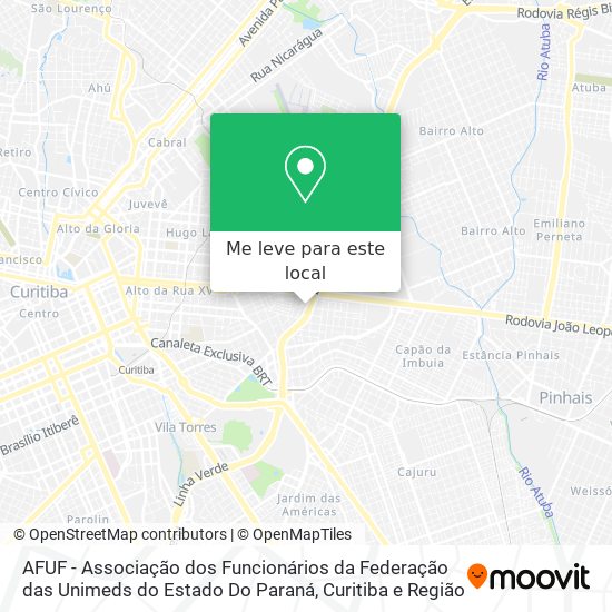 AFUF - Associação dos Funcionários da Federação das Unimeds do Estado Do Paraná mapa