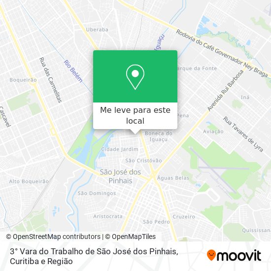 3° Vara do Trabalho de São José dos Pinhais mapa