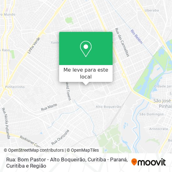Rua:  Bom Pastor - Alto Boqueirão, Curitiba - Paraná mapa