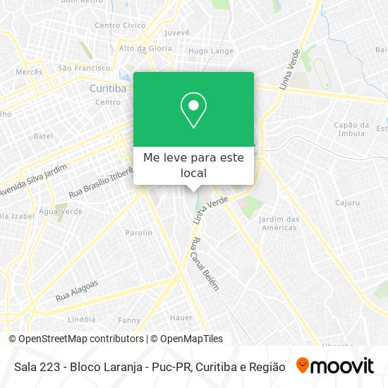 Sala 223 - Bloco Laranja - Puc-PR mapa