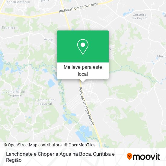 Lanchonete e Choperia Agua na Boca mapa