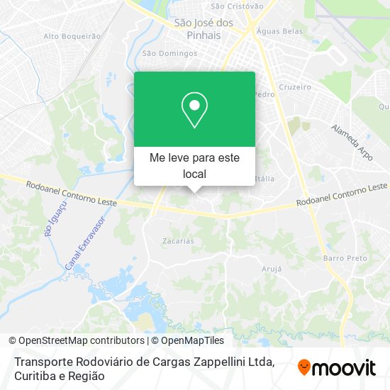 Transporte Rodoviário de Cargas Zappellini Ltda mapa