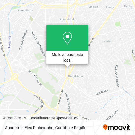 Academia Flex Pinheirinho mapa