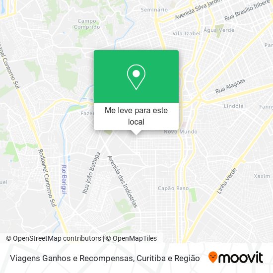 Viagens Ganhos e Recompensas mapa