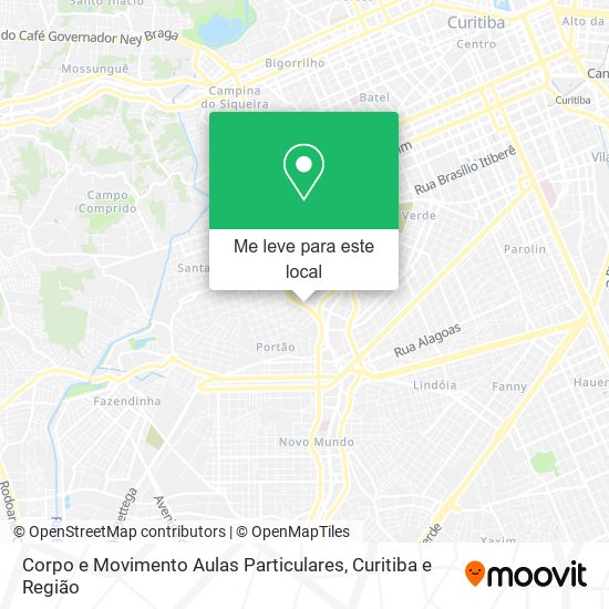 Corpo e Movimento Aulas Particulares mapa