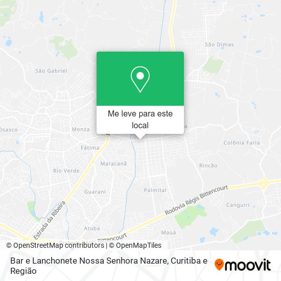 Bar e Lanchonete Nossa Senhora Nazare mapa