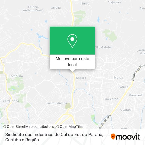 Sindicato das Indústrias de Cal do Est do Paraná mapa