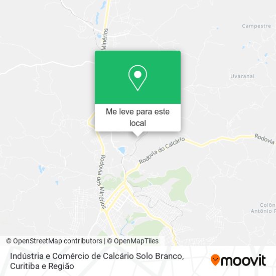 Indústria e Comércio de Calcário Solo Branco mapa