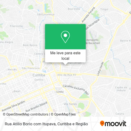 Rua Atilio Borio com Itupava mapa