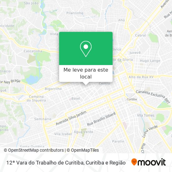 12ª Vara do Trabalho de Curitiba mapa