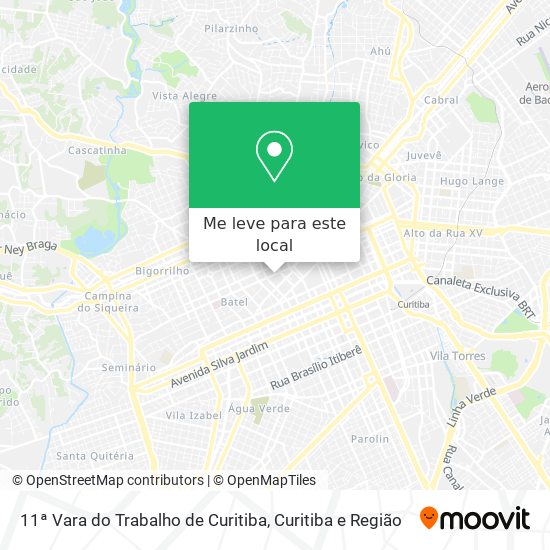 11ª Vara do Trabalho de Curitiba mapa