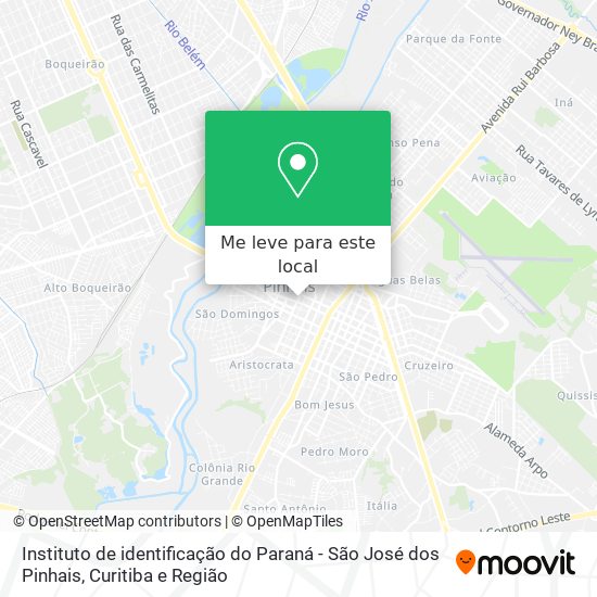 Instituto de identificação do Paraná - São José dos Pinhais mapa