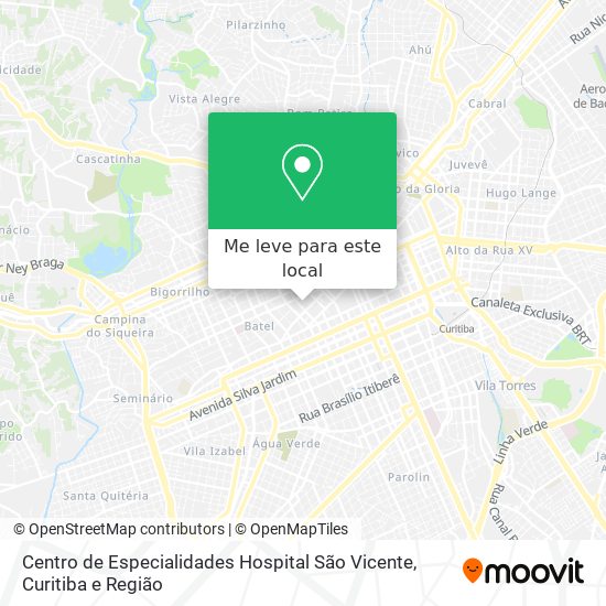 Centro de Especialidades Hospital São Vicente mapa