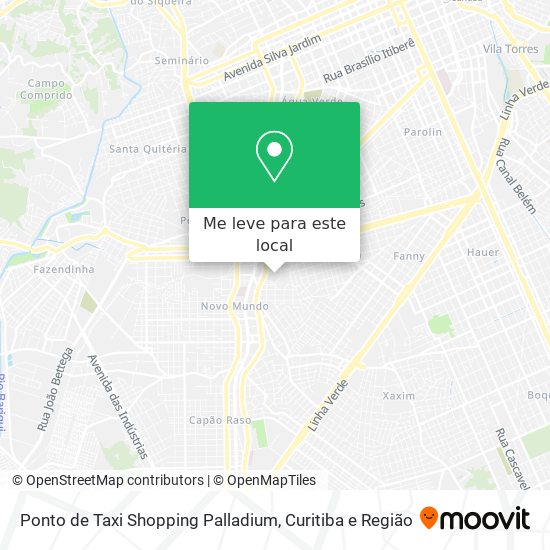 Ponto de Taxi Shopping Palladium mapa
