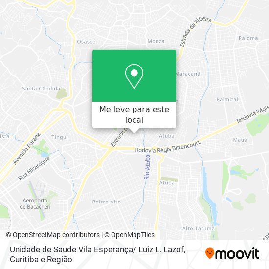Unidade de Saúde Vila Esperança/ Luiz L. Lazof mapa