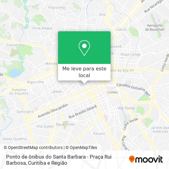 Ponto de ônibus do Santa Barbara - Praça Rui Barbosa mapa