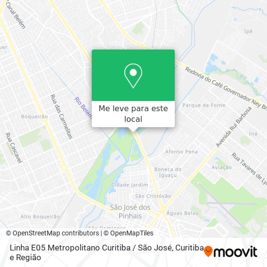 Linha E05 Metropolitano Curitiba / São José mapa