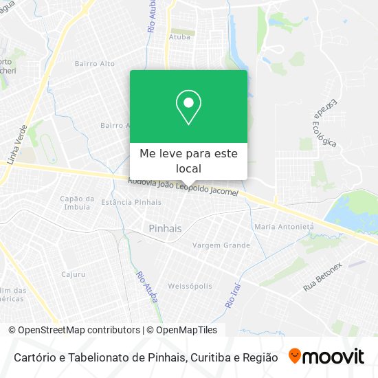 Cartório e Tabelionato de Pinhais mapa