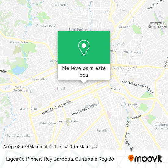 Ligeirão Pinhais Ruy Barbosa mapa