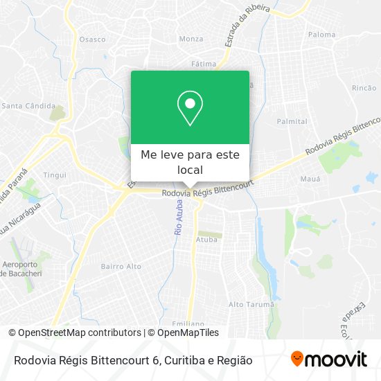 Rodovia Régis Bittencourt 6 mapa