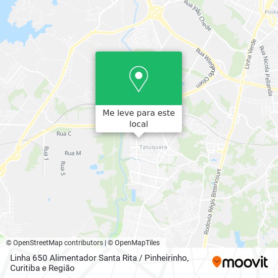 Linha 650 Alimentador Santa Rita / Pinheirinho mapa
