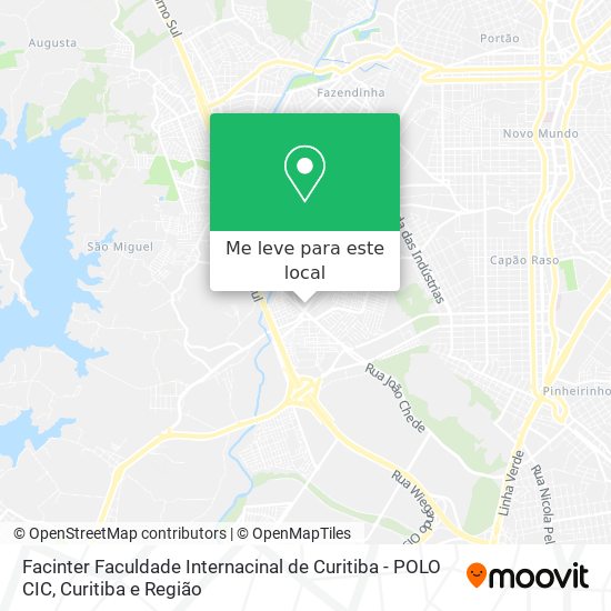 Facinter Faculdade Internacinal de Curitiba - POLO CIC mapa