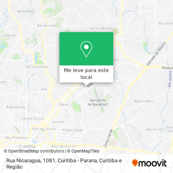 Rua Nicaragua, 1081, Curitiba - Parana mapa