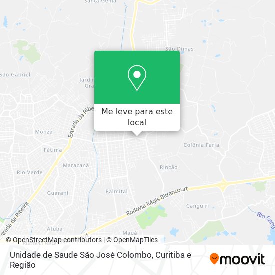 Unidade de Saude São José Colombo mapa