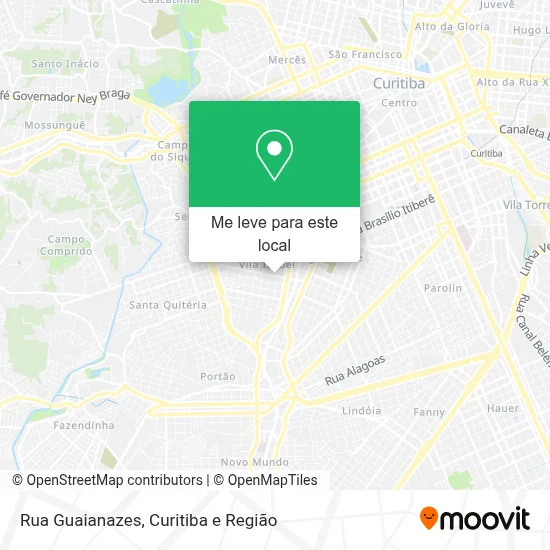 Rua Guaianazes mapa