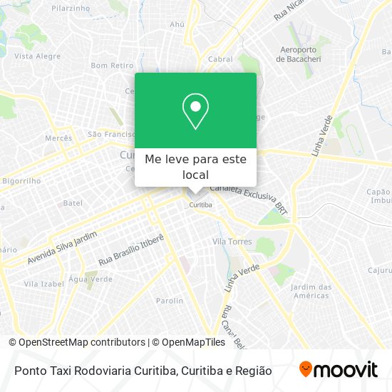 Ponto Taxi Rodoviaria Curitiba mapa