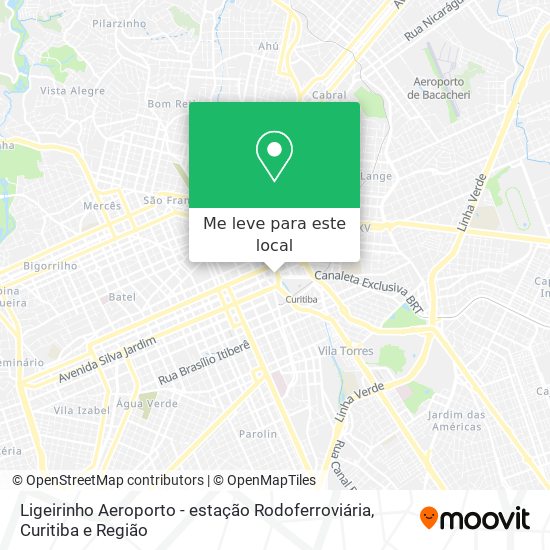 Ligeirinho Aeroporto - estação Rodoferroviária mapa