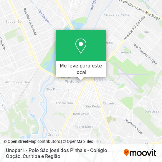 Unopar I - Polo São josé dos Pinhais - Colégio Opção mapa