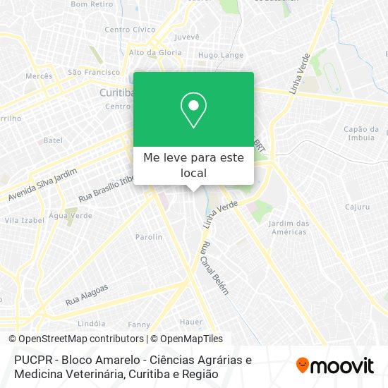 PUCPR - Bloco Amarelo - Ciências Agrárias e Medicina Veterinária mapa