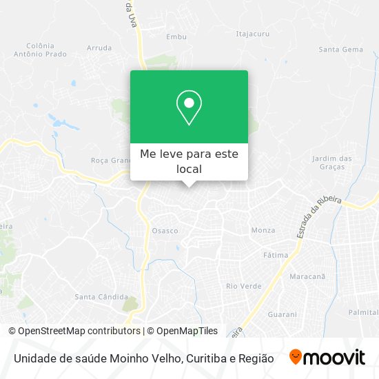 Unidade de saúde Moinho Velho mapa
