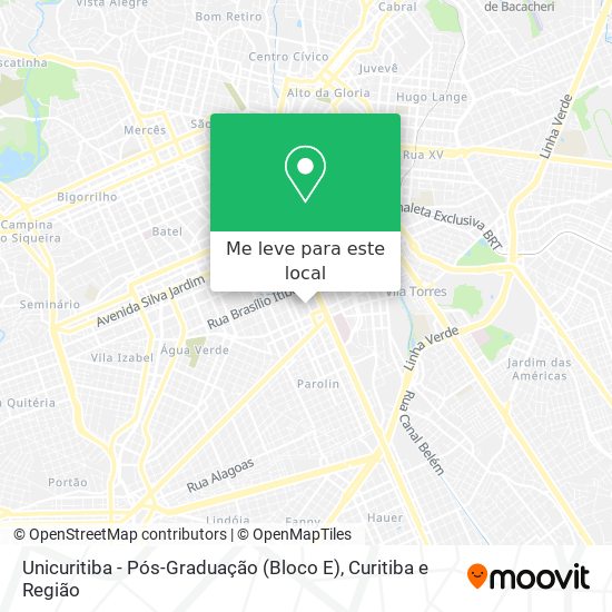 Unicuritiba - Pós-Graduação (Bloco E) mapa