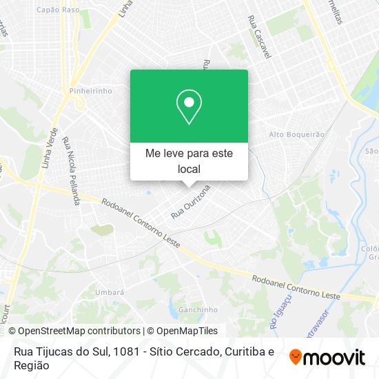 Rua Tijucas do Sul, 1081 - Sítio Cercado mapa