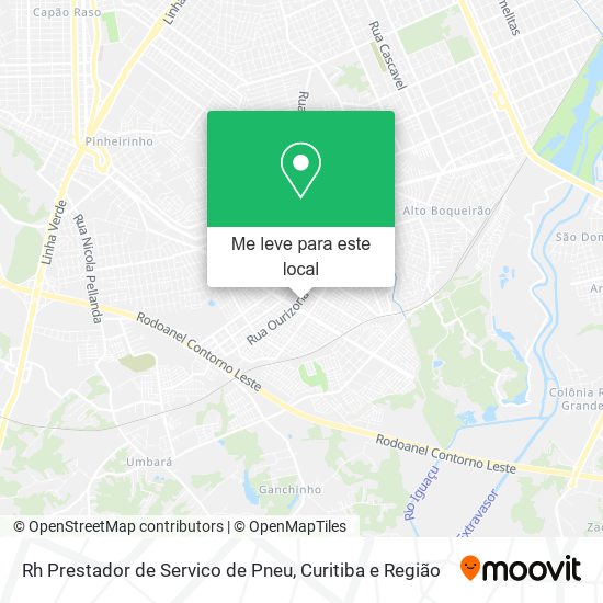Rh Prestador de Servico de Pneu mapa