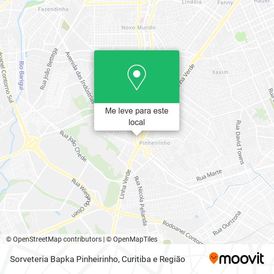 Sorveteria Bapka Pinheirinho mapa