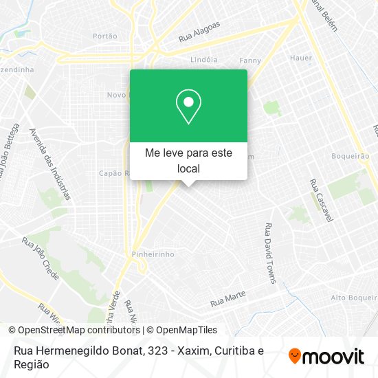 Rua Hermenegildo Bonat, 323 - Xaxim mapa