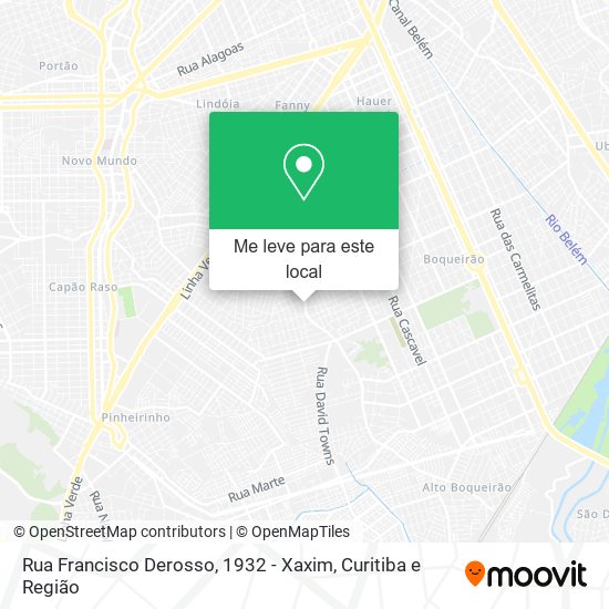 Rua Francisco Derosso, 1932 - Xaxim mapa