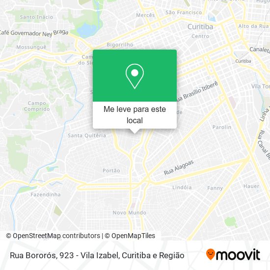 Rua Bororós, 923 - Vila Izabel mapa