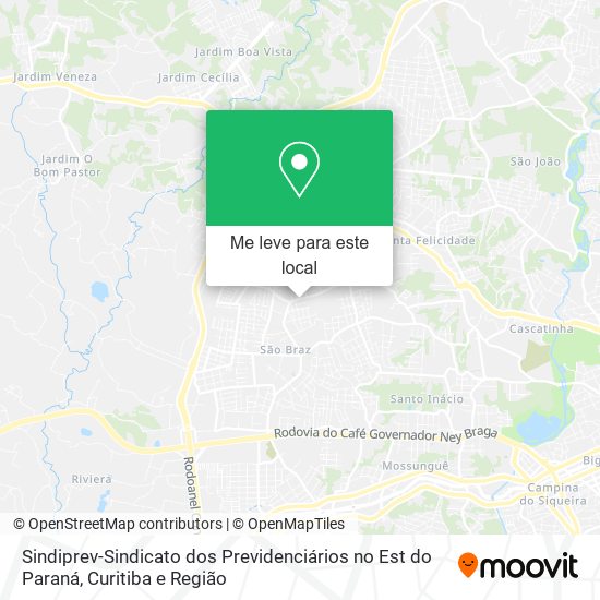 Sindiprev-Sindicato dos Previdenciários no Est do Paraná mapa