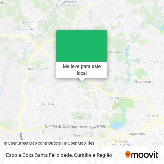 Escola Coxa Santa Felicidade mapa