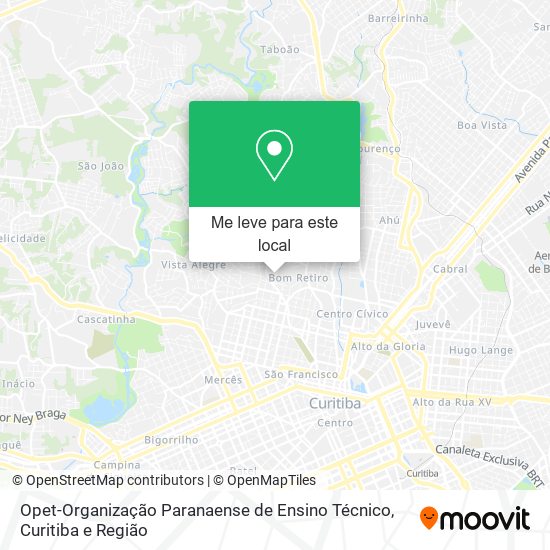 Opet-Organização Paranaense de Ensino Técnico mapa
