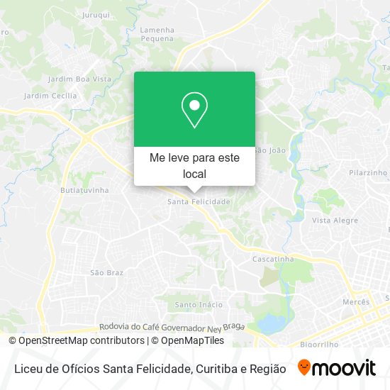 Liceu de Ofícios Santa Felicidade mapa