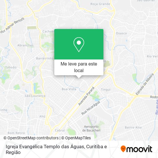 Igreja Evangélica Templo das Águas mapa