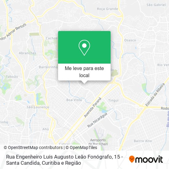 Rua Engenheiro Luís Augusto Leão Fonógrafo, 15 - Santa Candida mapa