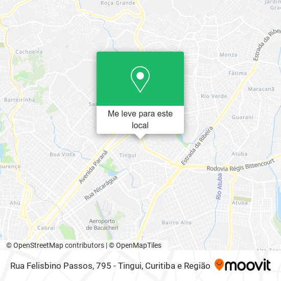 Rua Felisbino Passos, 795 - Tingui mapa