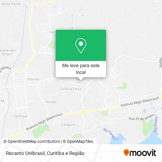 Recanto Unibrasil mapa