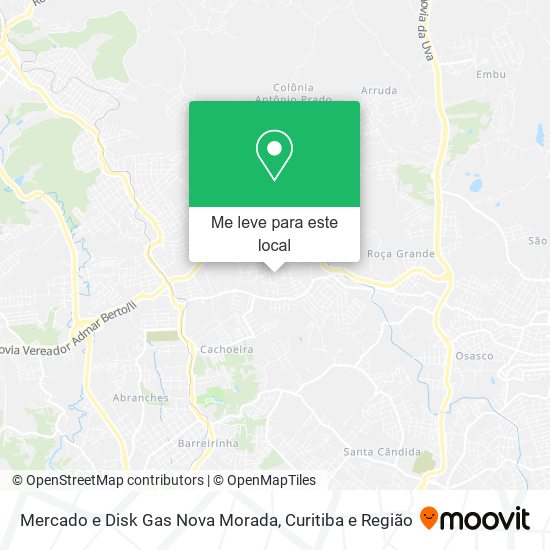 Mercado e Disk Gas Nova Morada mapa